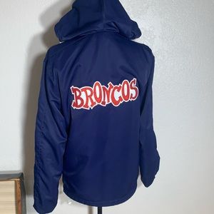 Broncos sports varsity pull over hooded jacket